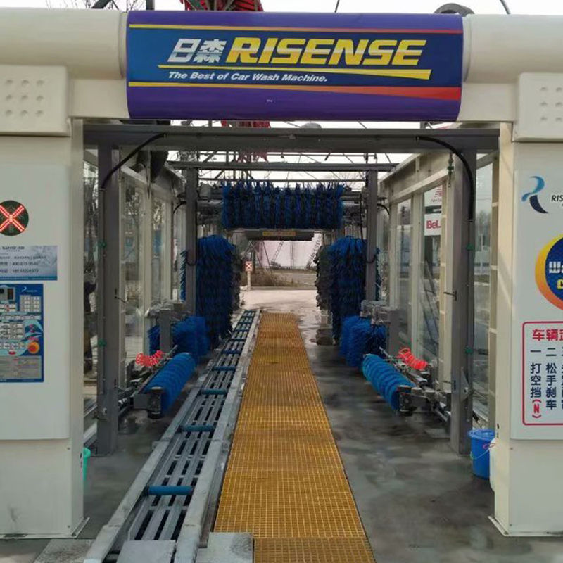 17580*3800*3440mm Volledig automatisch Express Autoverwas Tunnel met 14 borstels en luchtdroger